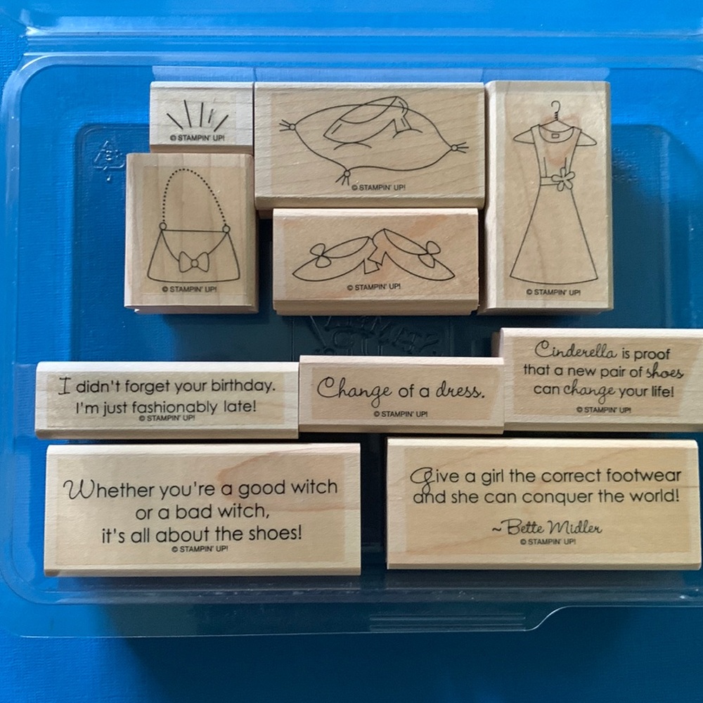 Stampin Up HUMOR IN HIGH HEELS wood mounted stamp set